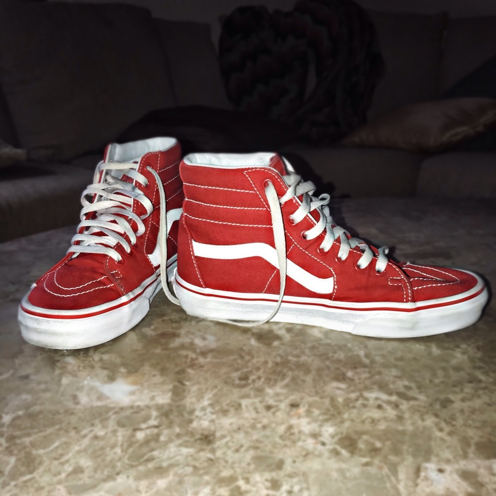 Authentic high top red Vans